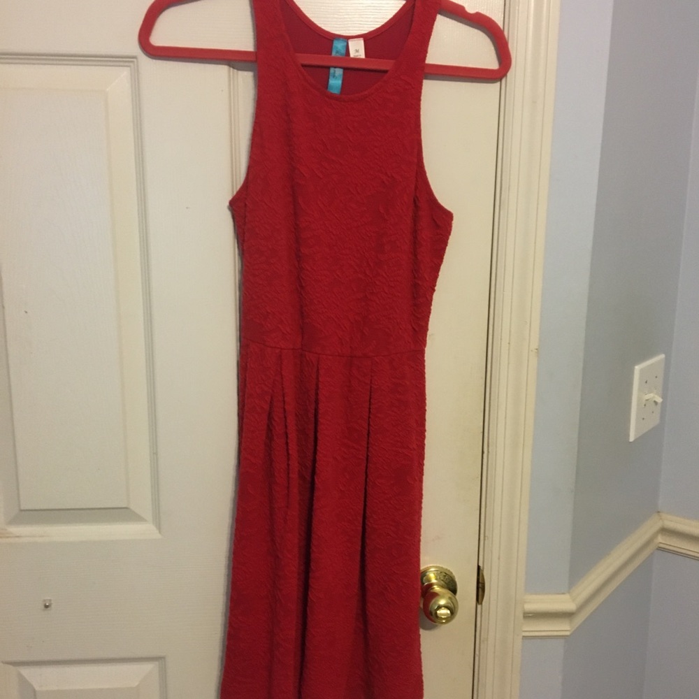 red with lace detailing